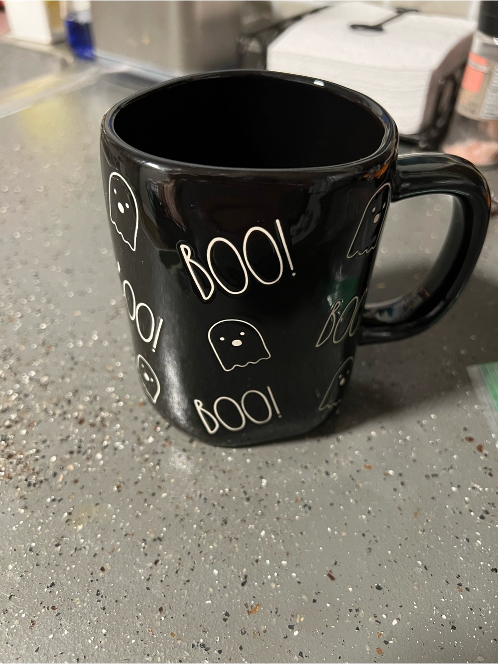 Halloween 'Boo!' Ghost Rae Dunn Black Ceramic Mug